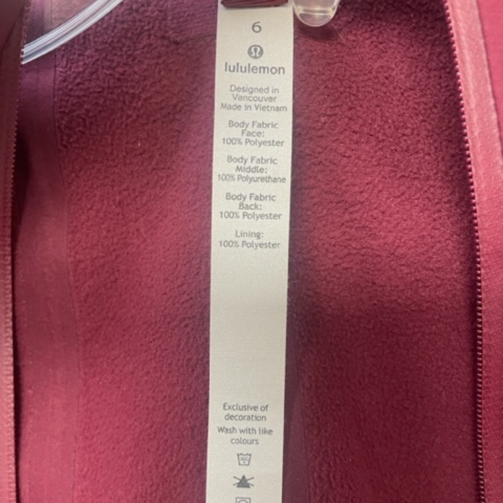 Lululemon Glyde Along Softshell Hooded Jacket Deep Ruby LIKE NEW - Picture 8 of 13